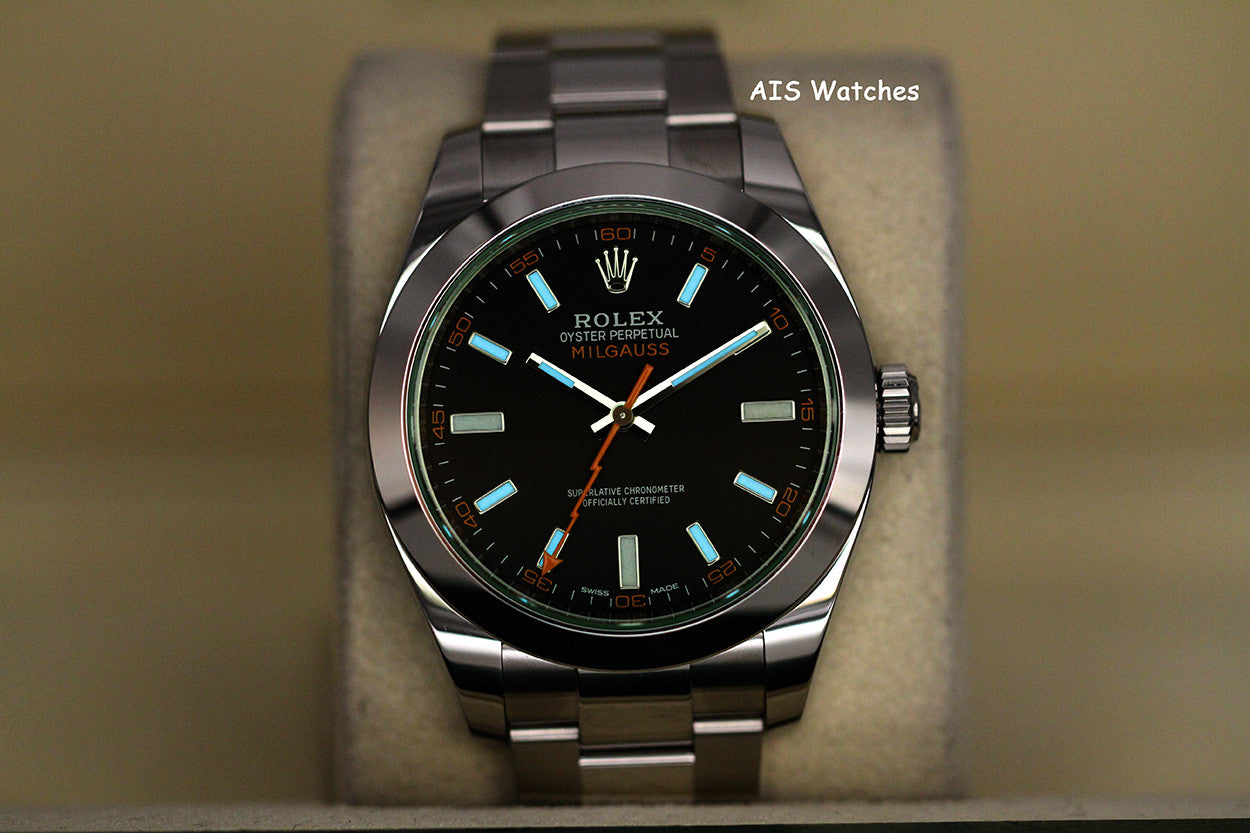 Rolex Milgauss 116400GV Black Dial / Green Crystal 2021 Box & Papers