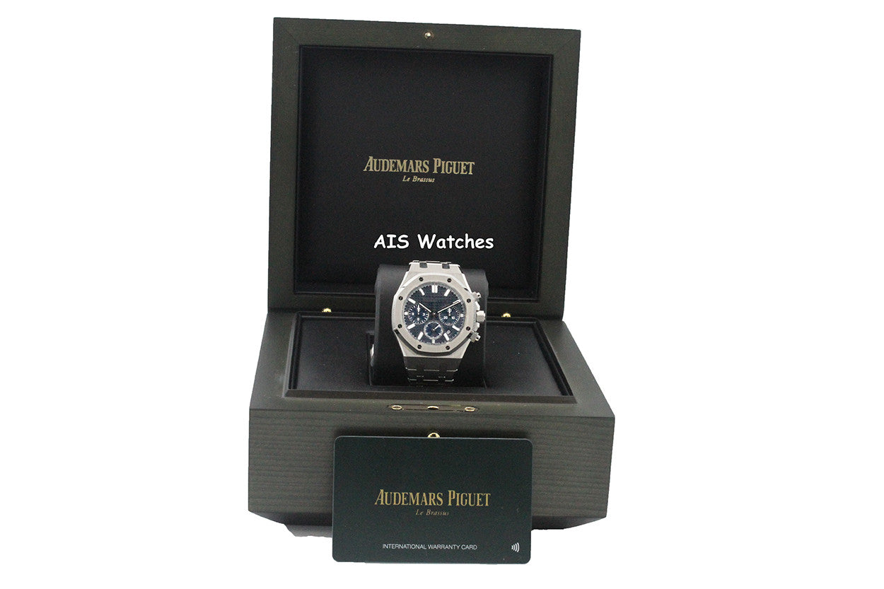BNIB Audemars Piguet 26715ST Royal Oak Chronograph Blue Dial 38MM Box & Papers