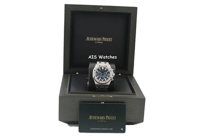 BNIB Audemars Piguet 26715ST Royal Oak Chronograph Blue Dial 38MM Box & Papers