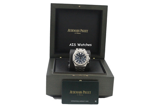 BNIB Audemars Piguet 26715ST Royal Oak Chronograph Blue Dial 38MM Box & Papers
