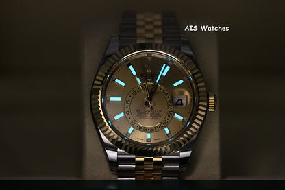 Rolex 326933 Sky-Dweller 18K Yellow Gold / SS Jubilee Champagne Dial B&P