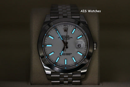 BNIB Rolex Datejust 41MM 126300 White Stick Dial Jubilee Bracelet B&P