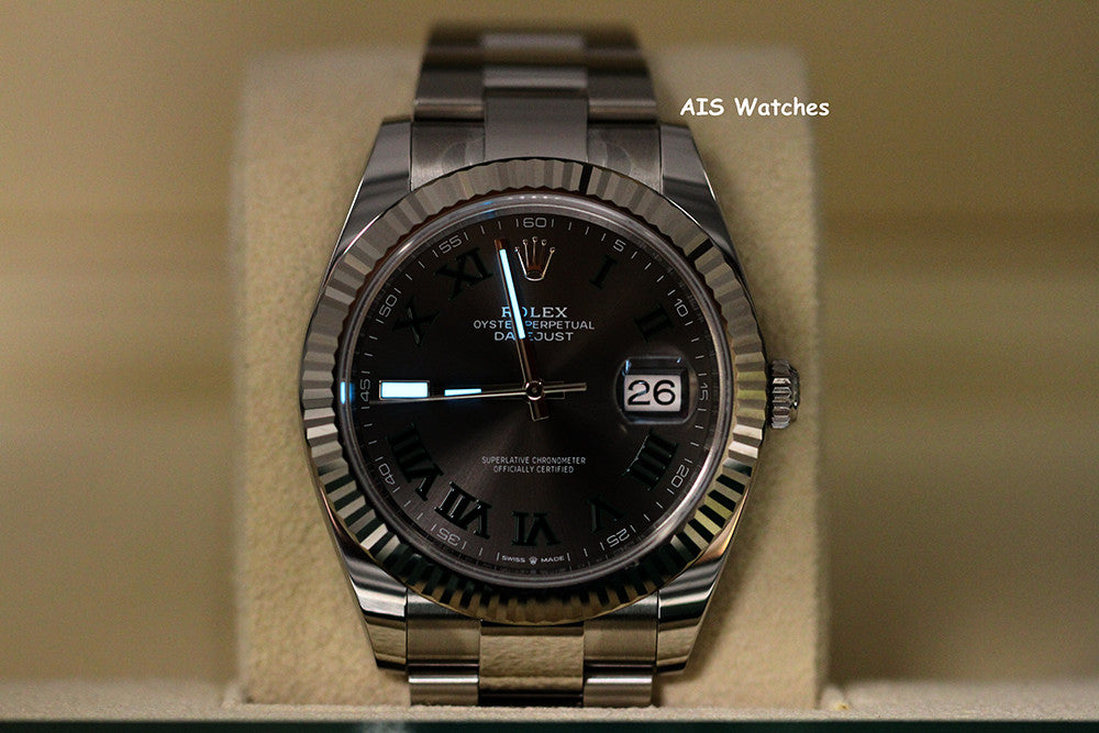 BNIB Rolex Datejust 41MM 126334 Wimbledon Slate Roman Dial Oyster Box & Papers