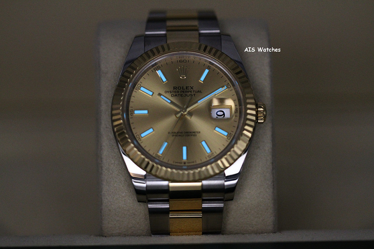 Rolex 126333 DateJust 41MM 18K YG/SS Champagne Stick Dial Oyster Bracelet 2022 Box & Papers