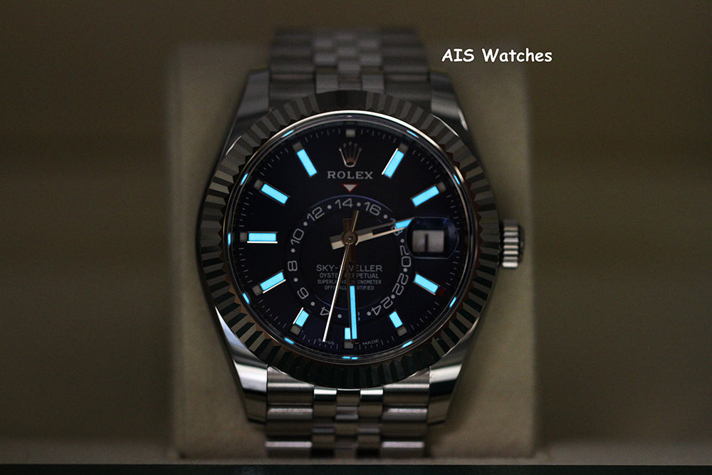 Rolex 326934 Sky-Dweller Stainless Steel Blue Dial Jubilee Box & Papers