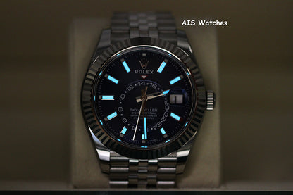 Rolex 326934 Sky-Dweller Stainless Steel Blue Dial Jubilee Box & Papers