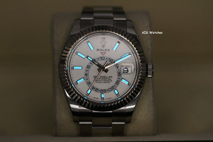 Rolex 326934 Sky-Dweller Stainless Steel White Dial Oyster 2019 Box & Papers