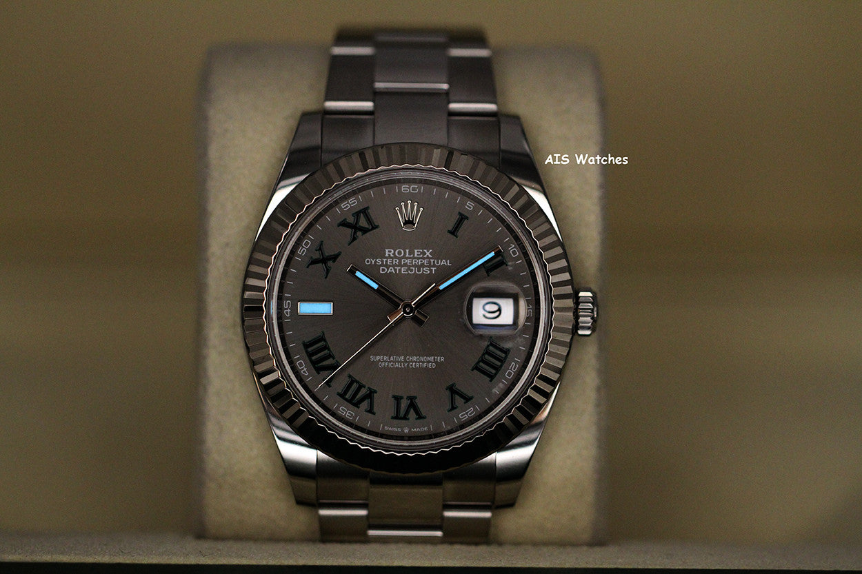 Rolex Datejust 41MM 126334 Wimbledon Slate Roman Dial Oyster 2020 Box & Papers