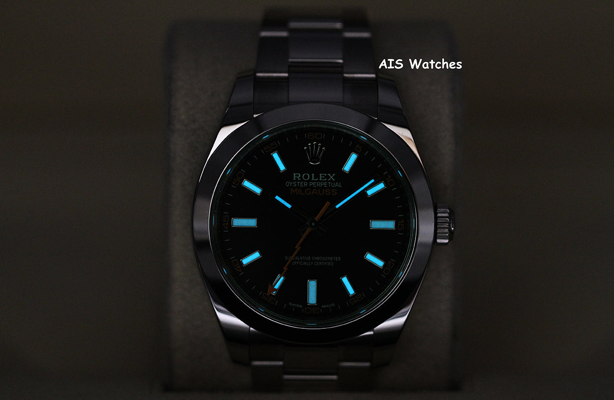 Rolex Milgauss 116400GV Black Dial / Green Crystal 2022 Box & Papers