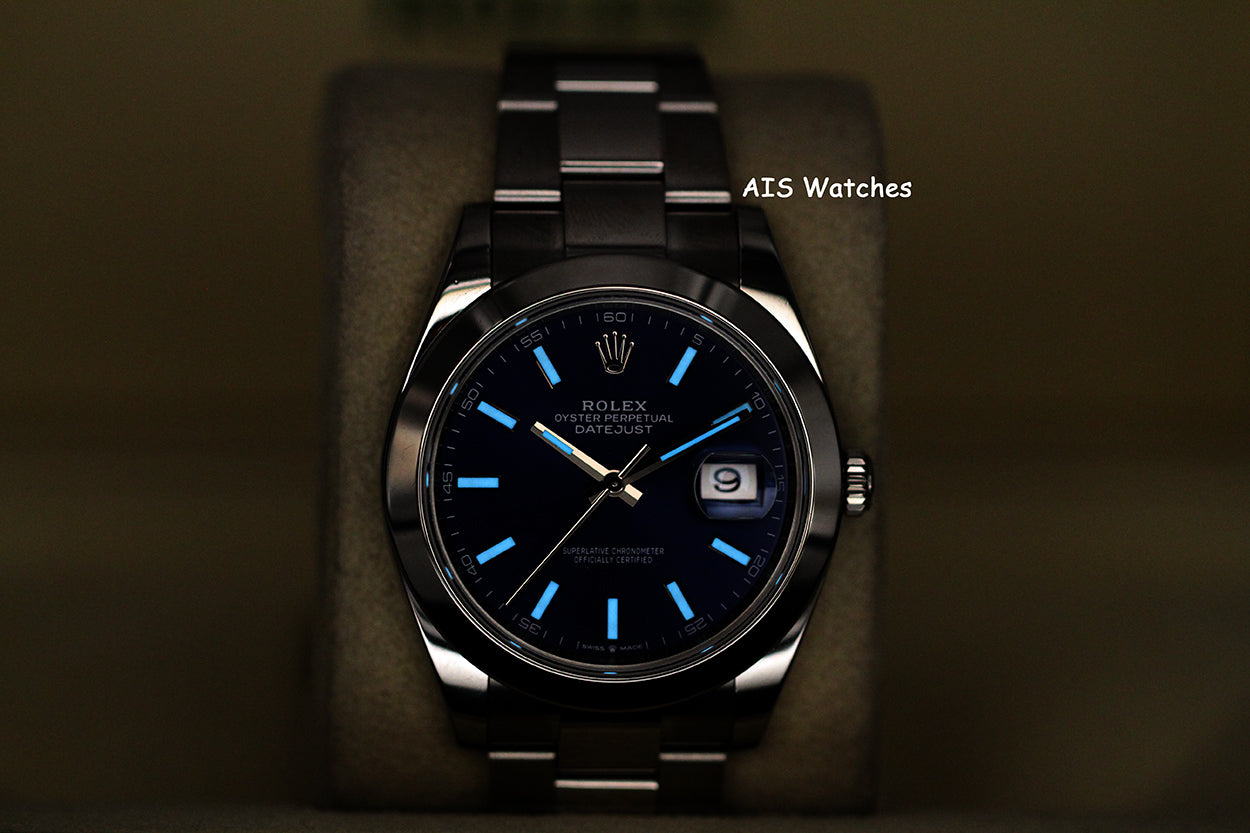 Rolex Datejust 41MM 126300 Blue Stick Dial Oyster Bracelet 2023 B&P