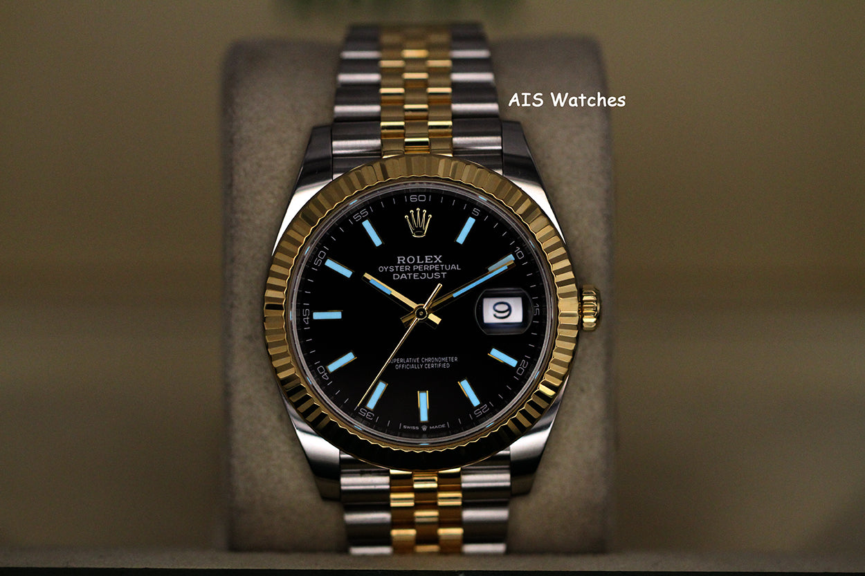 Rolex 126333 DateJust 41MM 18K YG/SS Black Stick Dial Jubilee Bracelet 2021 B&P