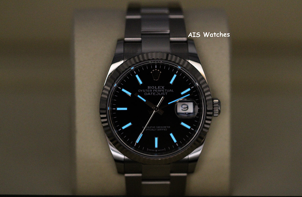 Rolex Datejust 36MM 126234 Oyster Black Stick Dial Stainless Steel B&P