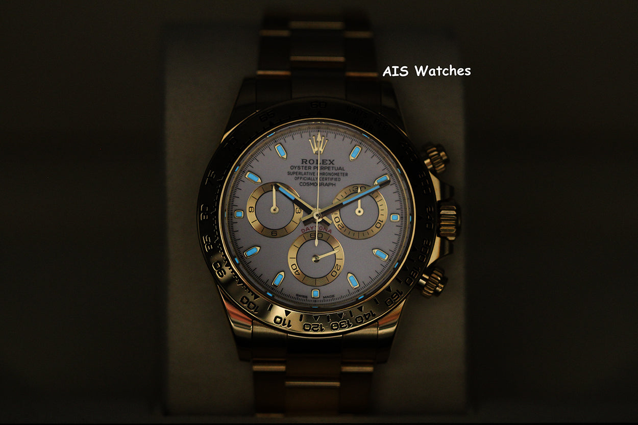 Rolex 116508 Daytona Cosmograph 18K Yellow Gold White Dial B&P