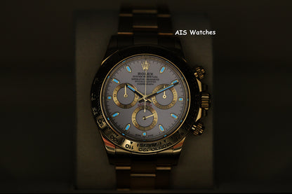 Rolex 116508 Daytona Cosmograph 18K Yellow Gold White Dial B&P