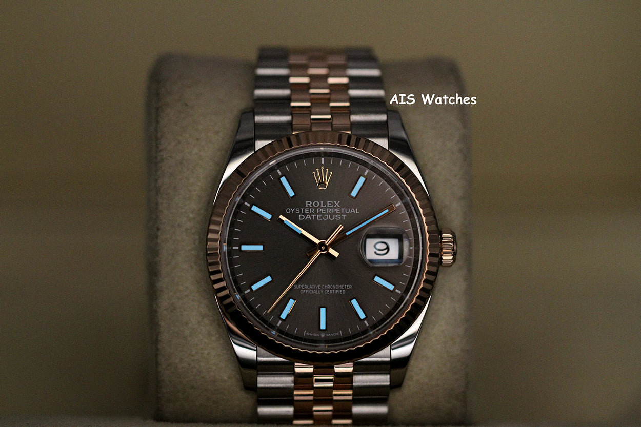 Rolex 126231 DateJust 36MM 18K RG/SS Rhodium Stick Dial Jubilee Bracelet B&P