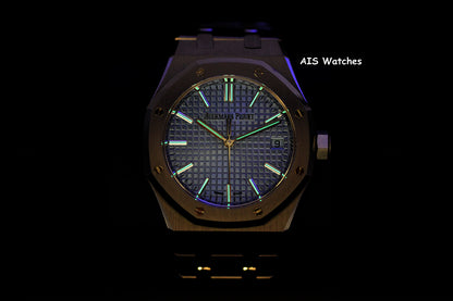 BNIB Audemars Piguet 15550ST Royal Oak Ice Blue Dial 37MM Box & Papers