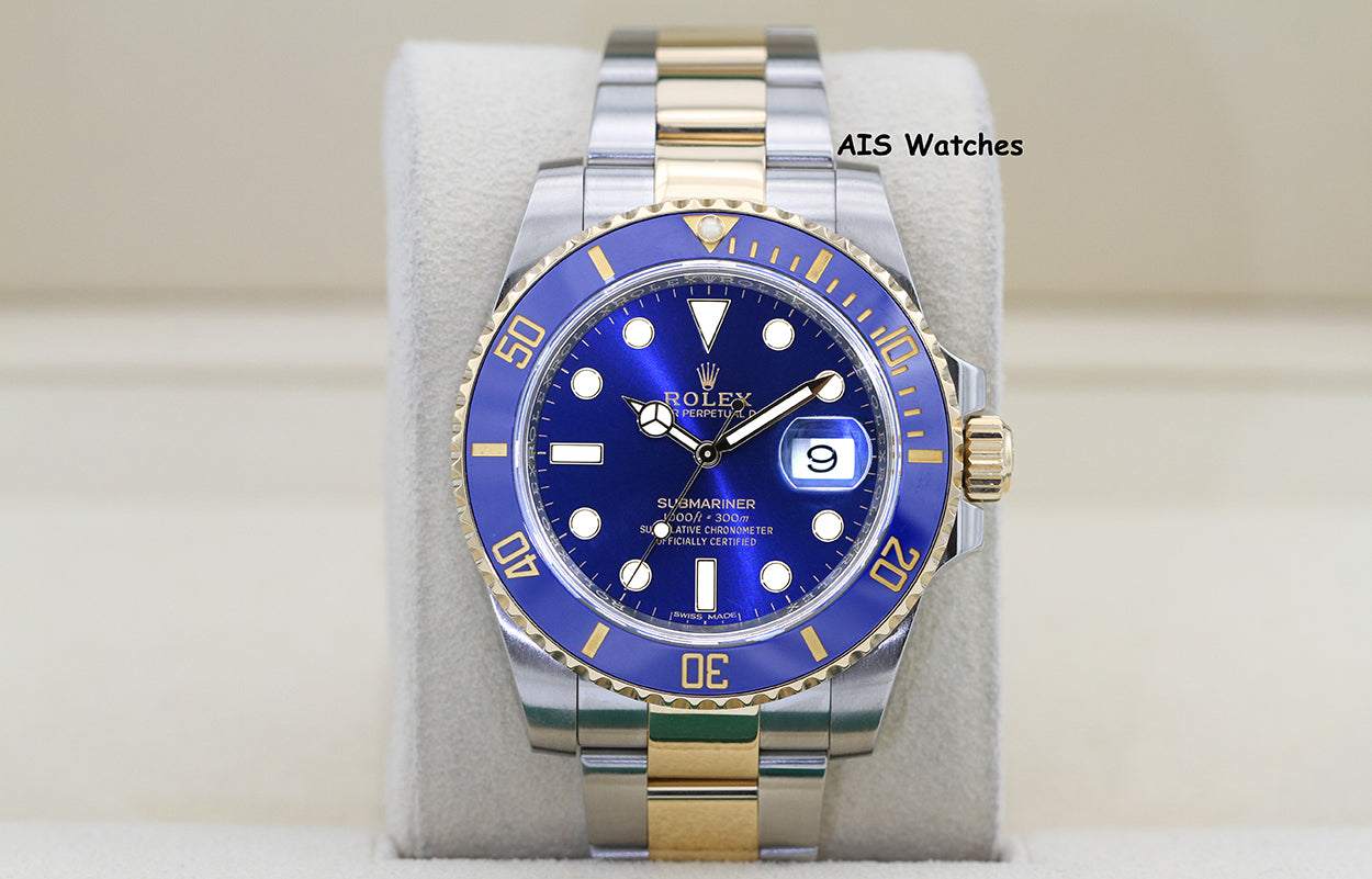 Rolex Submariner 18K YG/SS 116613LB SunBurst Blue Dial Ceramic 40MM 2020 B&P