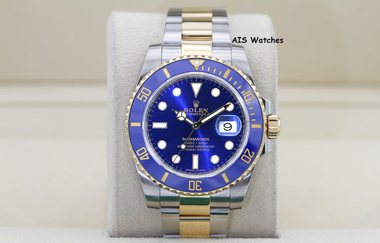 Rolex Submariner 18K YG/SS 116613LB SunBurst Blue Dial Ceramic 40MM 2020 B&P