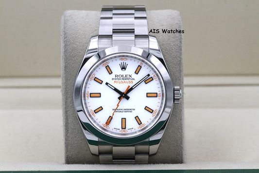 Rolex Milgauss 116400 White Dial M Serial Box & Papers