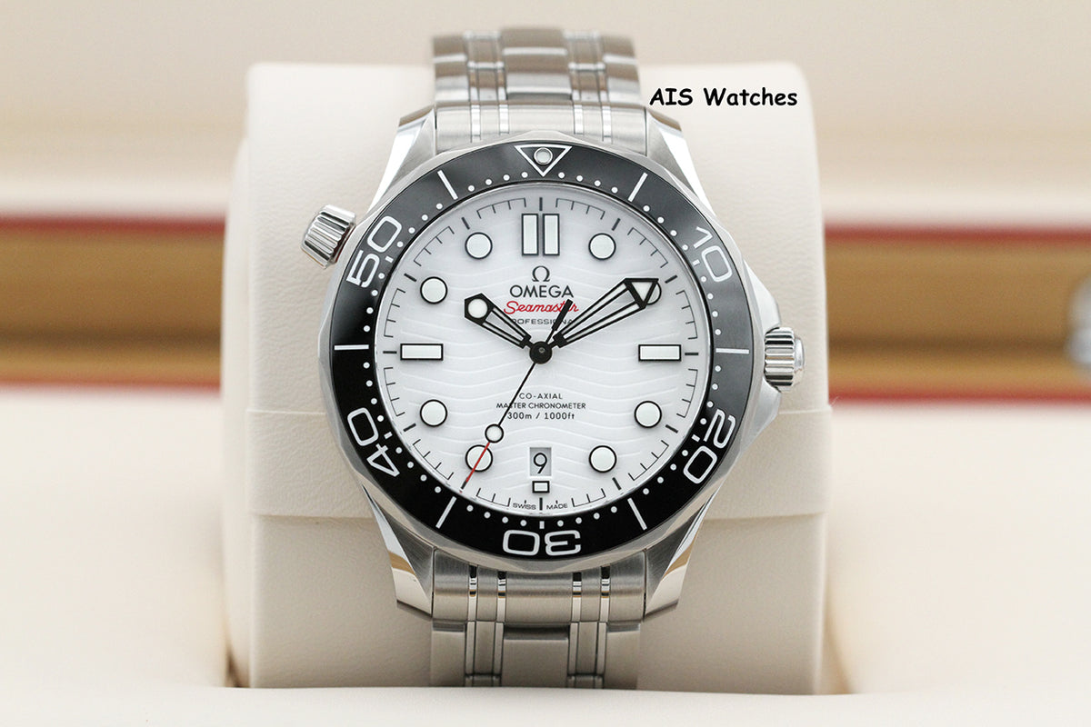 Omega Seamaster 300M SS 42MM Diver White Wave Dial 210.30.42.20.04.001 B&P