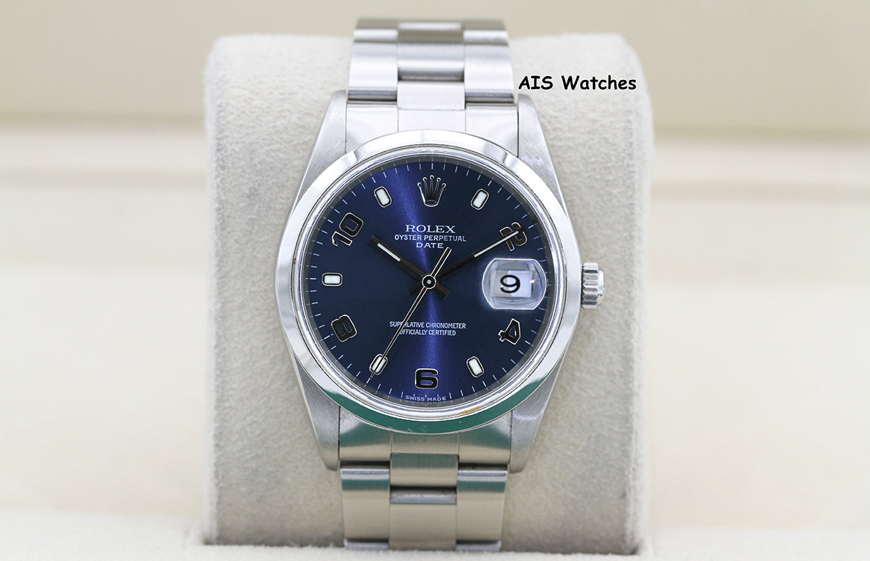 Rolex 15200 Oyster Perpetual 36 MM Arabic Blue Dial Y Serial Box & Papers