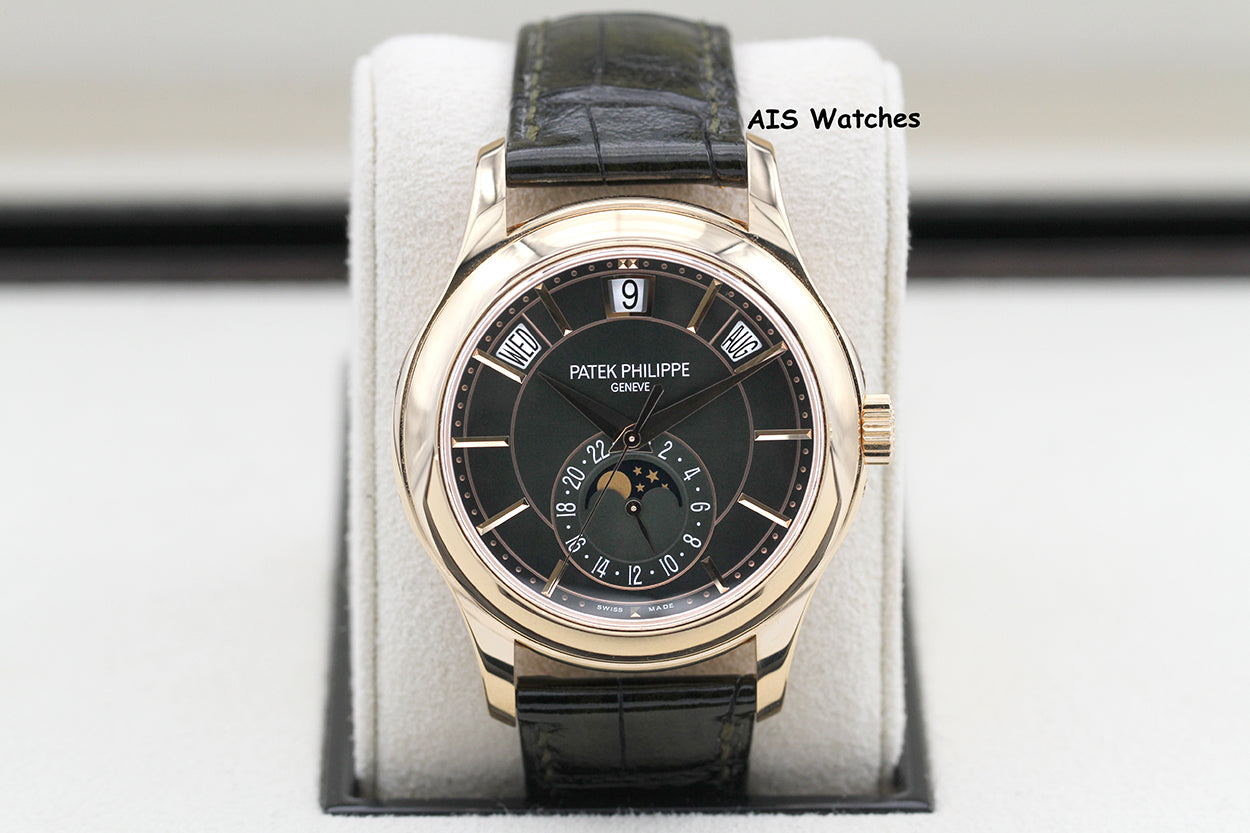 Patek Philippe Annual Calendar 5205R Rose Gold Green Dial Box & Papers