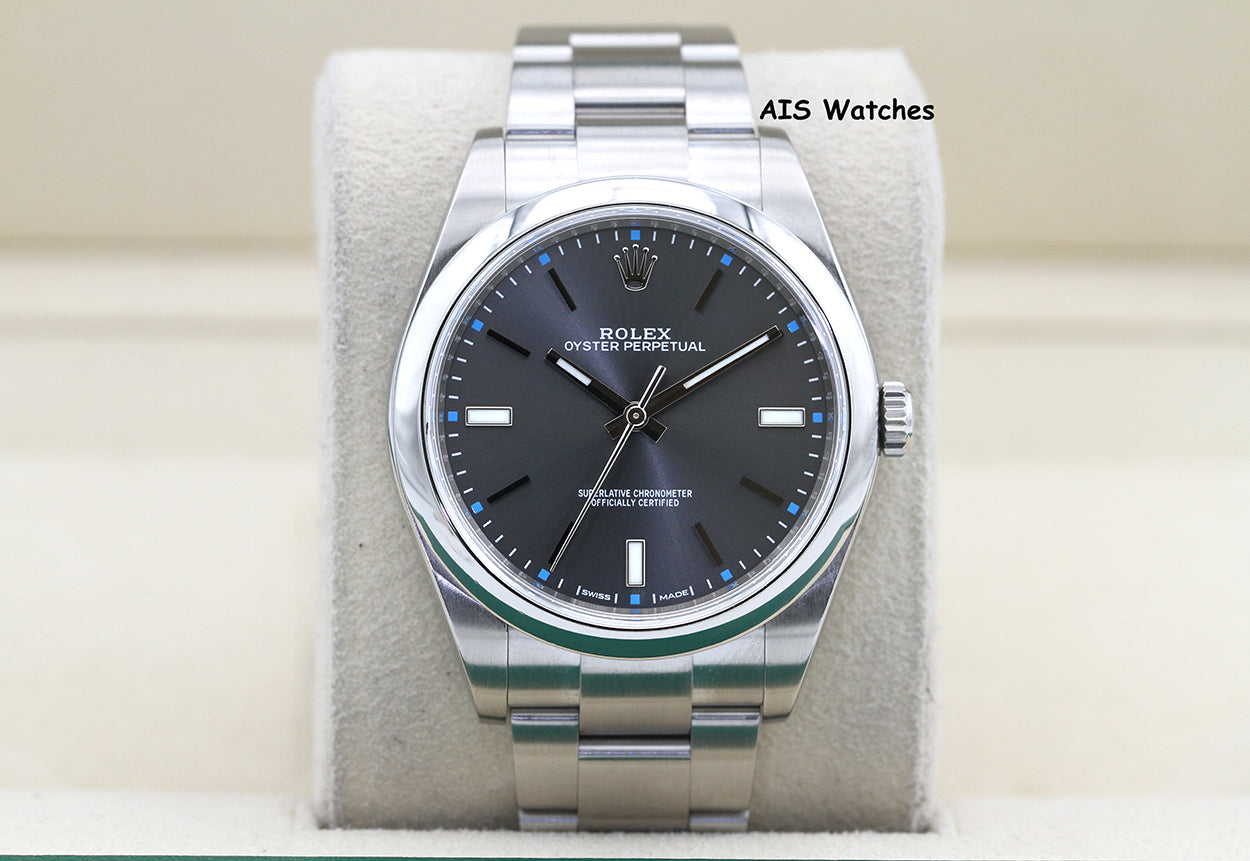 Rolex 114300 Oyster Perpetual 39MM Rhodium Dial 2017 Box & Papers