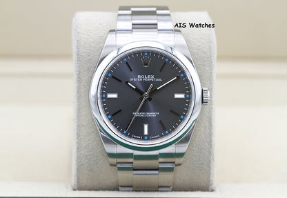 Rolex 114300 Oyster Perpetual 39MM Rhodium Dial 2017 Box & Papers