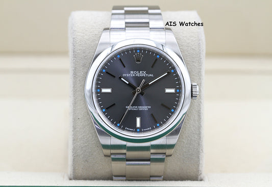 Rolex 114300 Oyster Perpetual 39MM Rhodium Dial 2017 Box & Papers