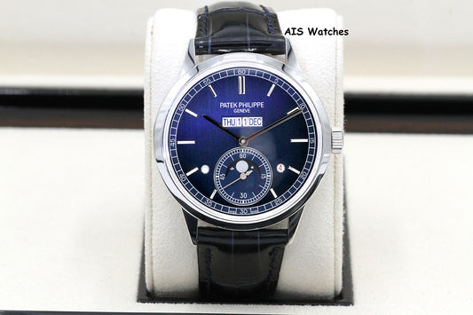 Patek Philippe Perpetual Calendar 5236P Platinum Blue Dial Box & Papers