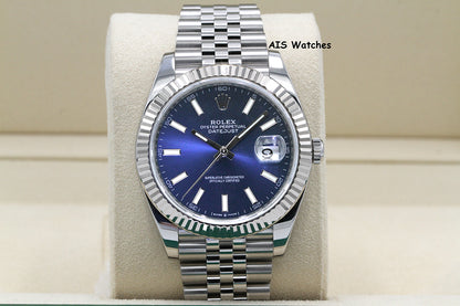 Rolex Datejust 41MM 126334 Blue Stick Dial Jubilee 2020 Box & Papers