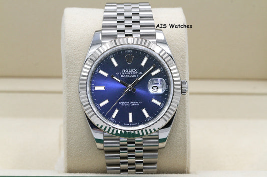 Rolex Datejust 41MM 126334 Blue Stick Dial Jubilee 2020 Box & Papers