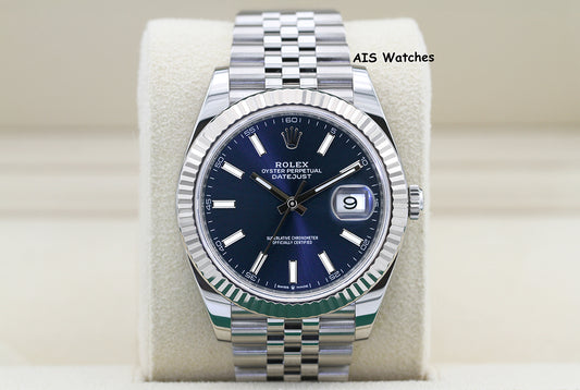 Rolex Datejust 41MM 126334 Blue Stick Dial Jubilee 2021 Box & Papers