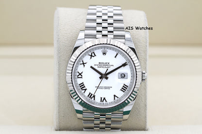 Rolex Datejust 41MM 126334 White Roman Dial Jubilee 2022 Box & Papers