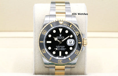 Rolex Submariner 18K YG/SS 116613LN Black Dial Ceramic 40MM 2015 B&P