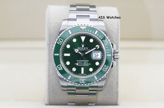 Rolex Submariner 116610LV HULK Green Dial and Ceramic Bezel 2016 Box & Paper