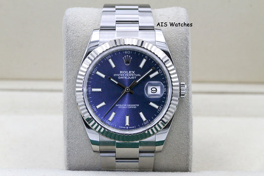 Rolex Datejust 41MM 126334 Blue Stick Dial Oyster 2021 Box & Papers