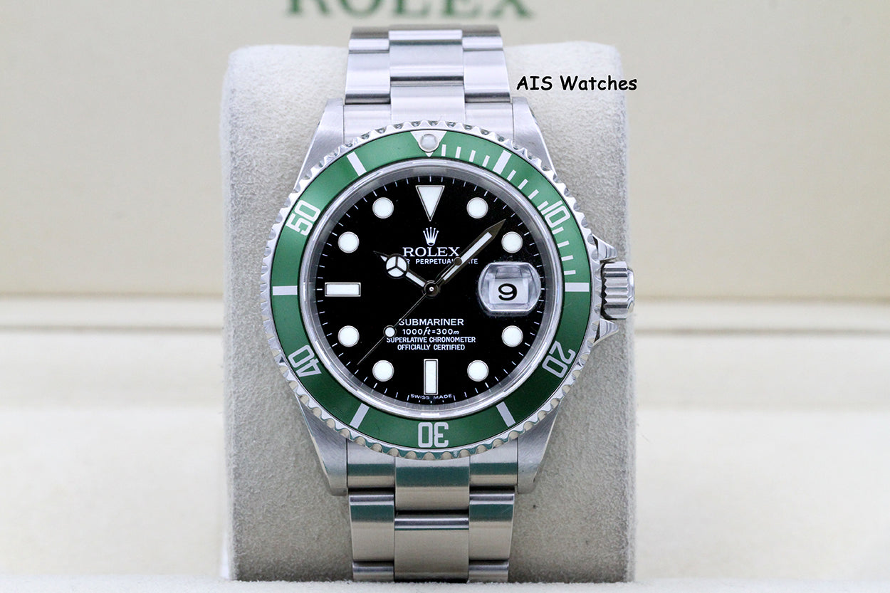 Rolex Submariner 16610LV 50th Anniversary Kermit Z Serial RSC/ Box & Papers
