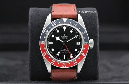 Tudor 79830RB Black Bay GMT Pepsi Stainless Leather Strap Box & Paper