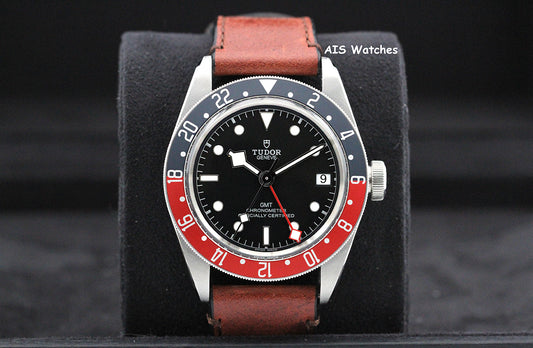 Tudor 79830RB Black Bay GMT Pepsi Stainless Leather Strap Box & Paper
