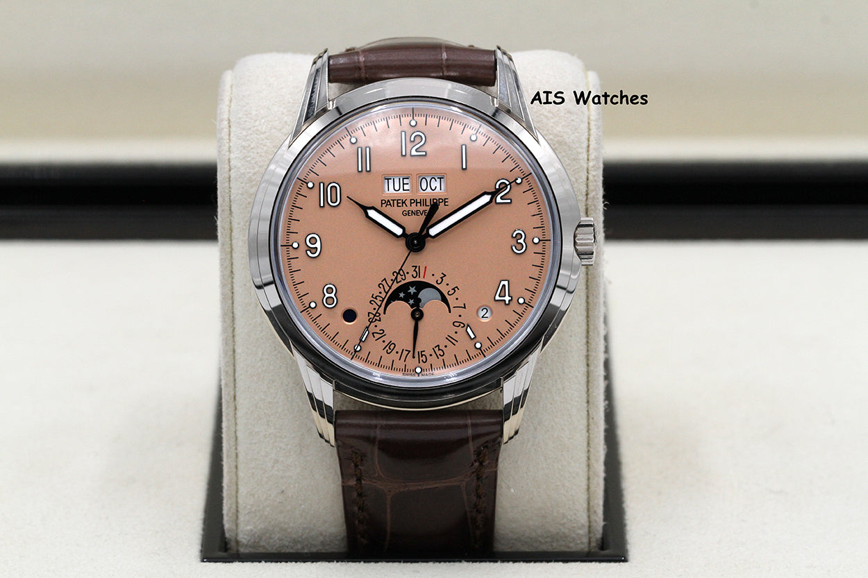 Patek Philippe Perpetual Calendar 5320G White Gold Rose Dial Box & Papers
