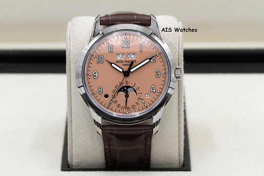 Patek Philippe Perpetual Calendar 5320G White Gold Rose Dial Box & Papers