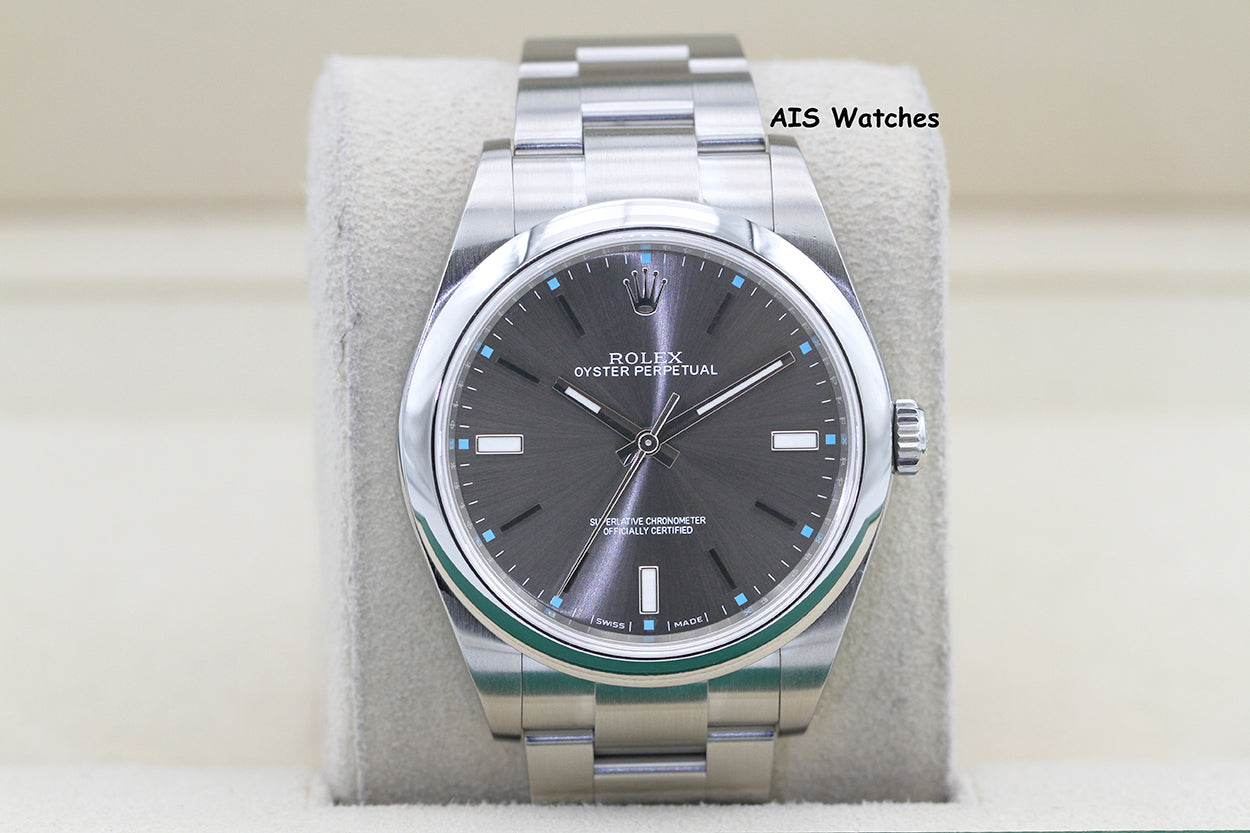 Rolex 114300 Oyster Perpetual 39MM Rhodium Dial 2018 Box & Papers