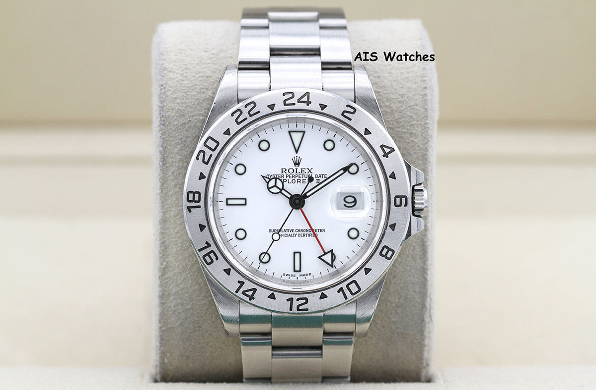 Rolex Explorer II 16570 Polar White Dial 40MM K Serial Box & Papers