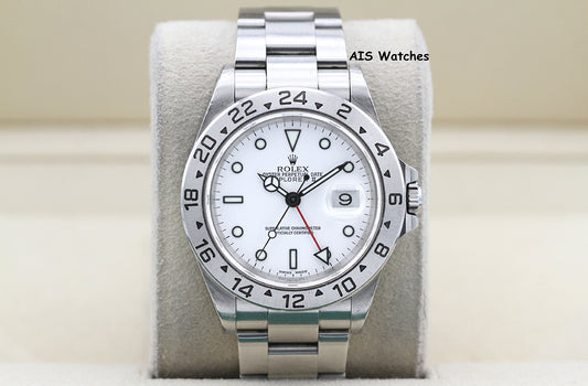 Rolex Explorer II 16570 Polar White Dial 40MM K Serial Box & Papers