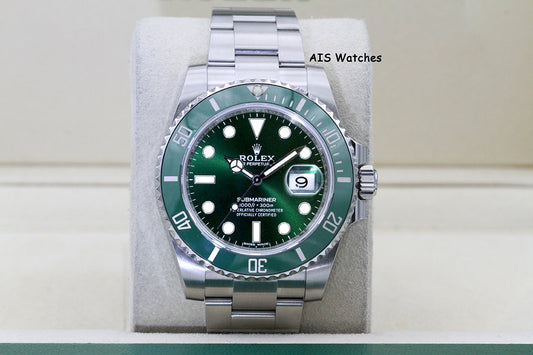 Rolex Submariner 116610LV HULK Green Dial and Ceramic Bezel 2018 Box & Paper