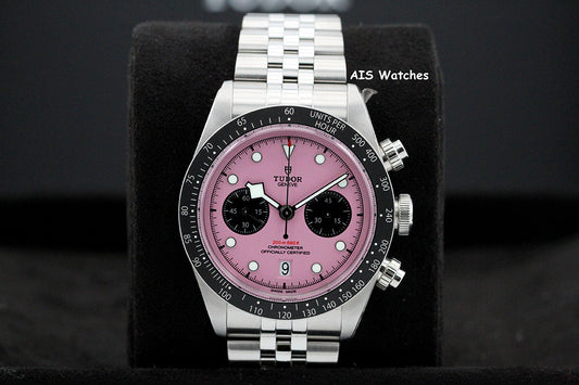 Tudor 79360N Black Bay Chronograph 41MM Pink Dial SS Jubilee Bracelet B&P