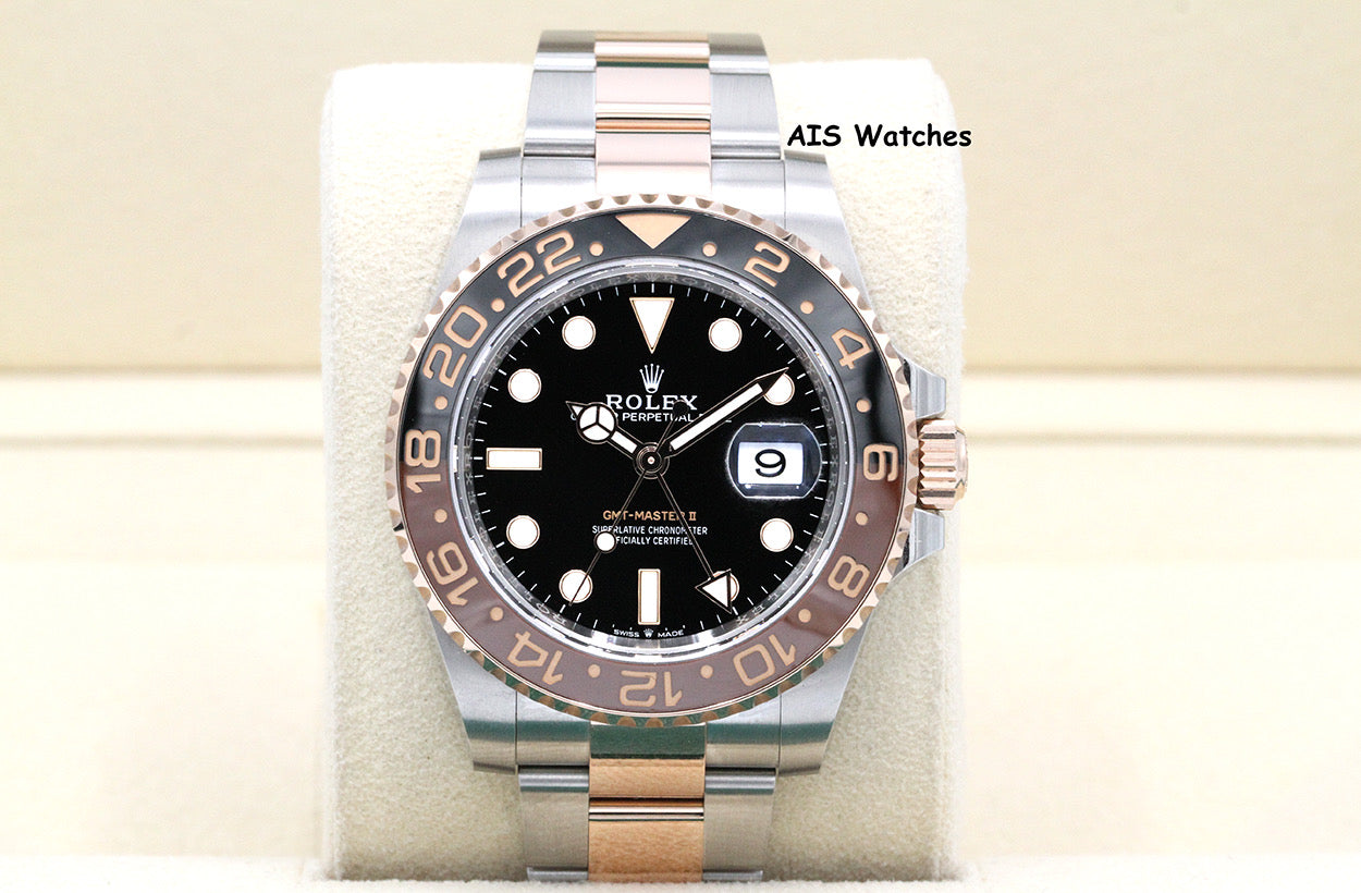 Rolex 126711 CHNR GMT Master II 18K Rose Gold / SS RootBeer Ceramic B&P