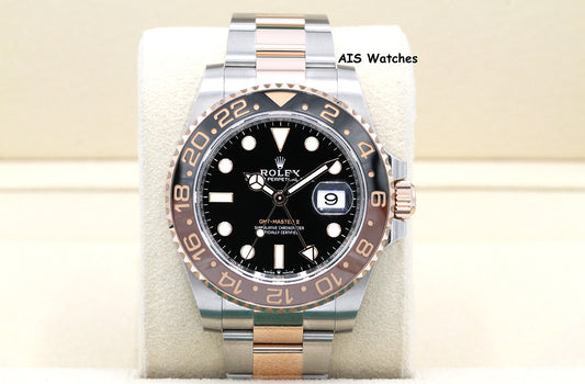 Rolex 126711 CHNR GMT Master II 18K Rose Gold / SS RootBeer Ceramic B&P