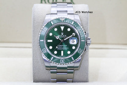 Rolex Submariner 116610LV HULK Green Dial and Ceramic Bezel 2016 Box & Paper
